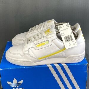 Adidas Continental 80 'White Semi Frozen Yellow' sneaker shoes womens size 7.5